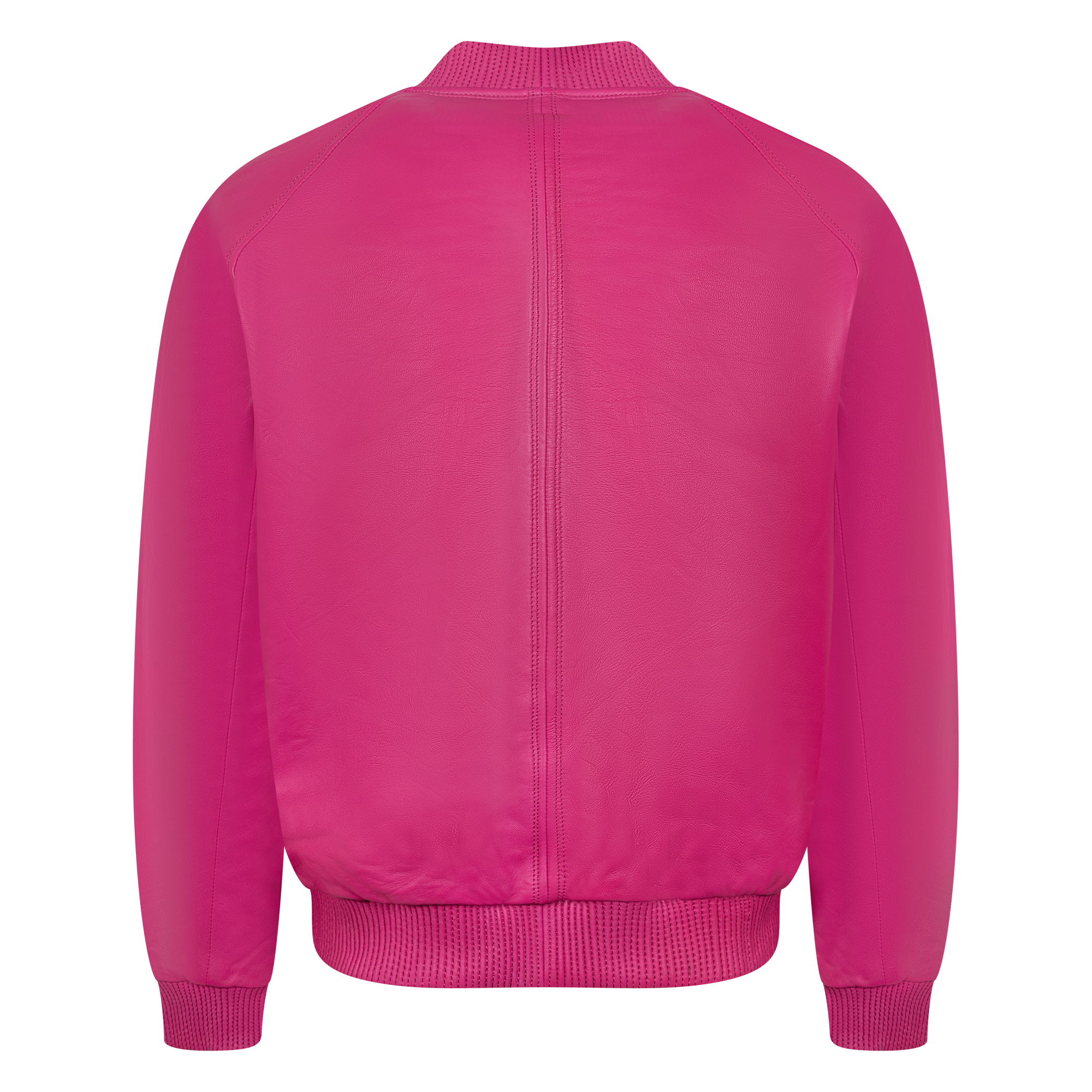 jackwood Genuine Lambskin Leather Baseball Varsity Jacket 1051 Hot Pink