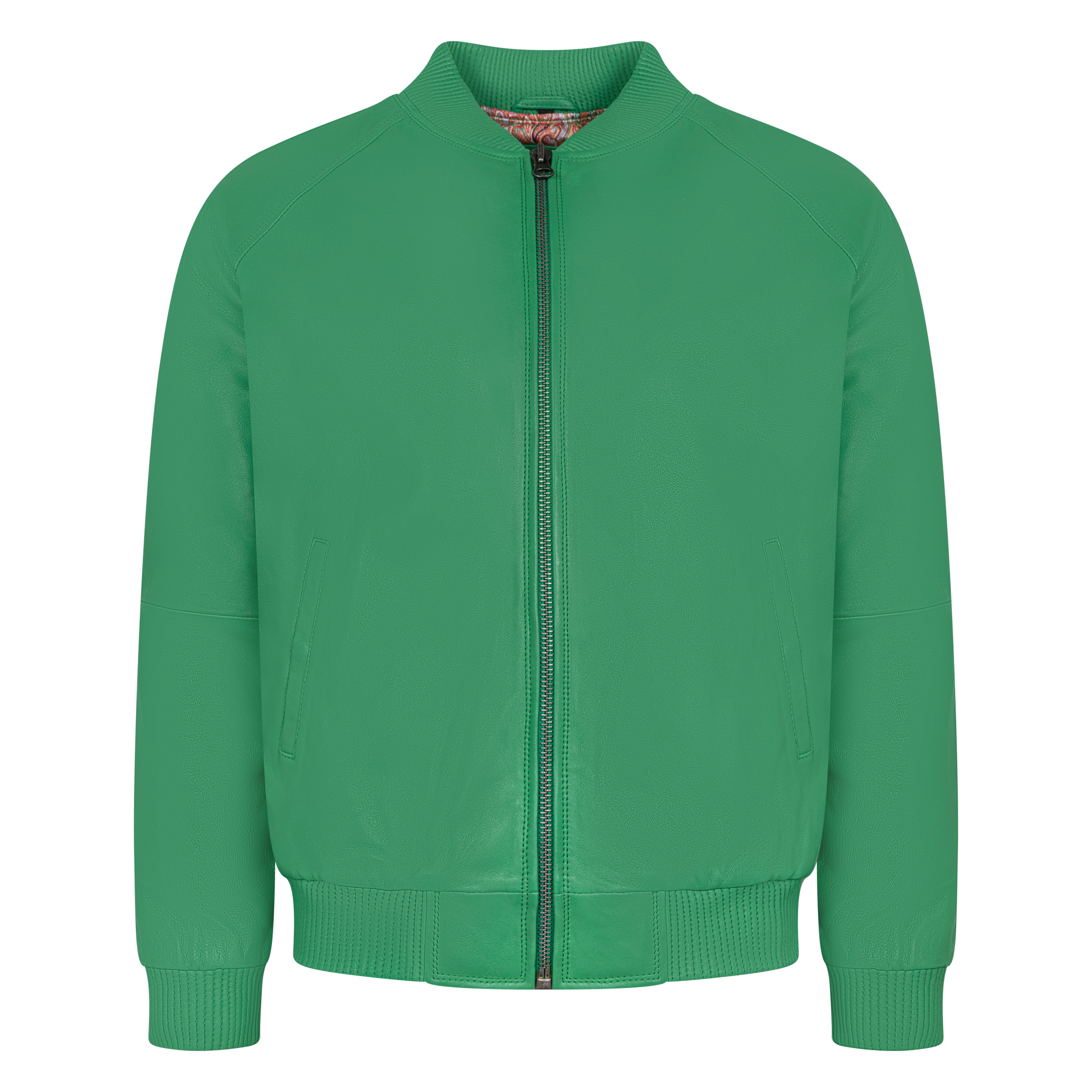 jackwood Genuine Lambskin Leather Baseball Varsity Jacket 1051 Green