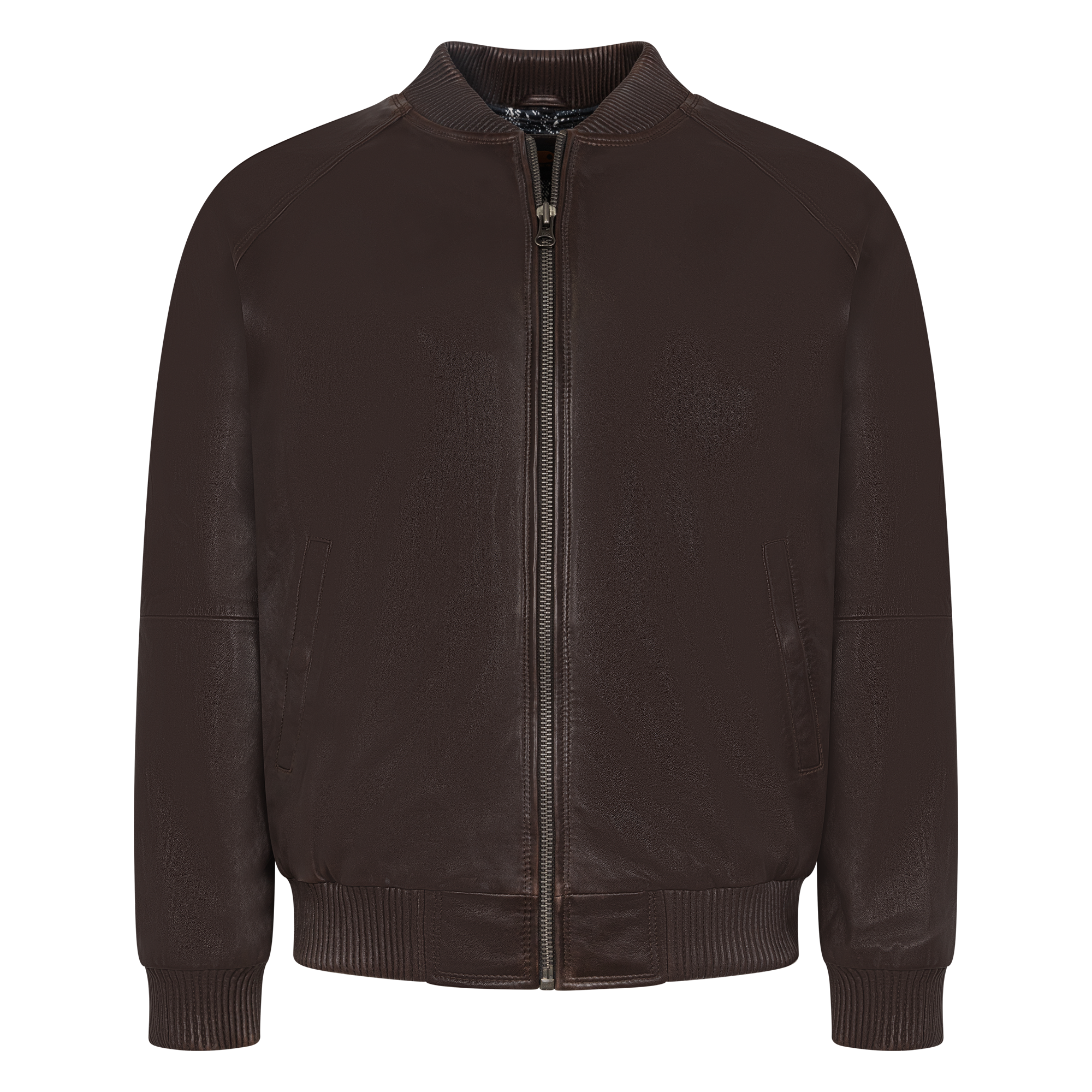 jackwood Genuine Lambskin Leather Baseball Varsity Jacket 1051 Brown