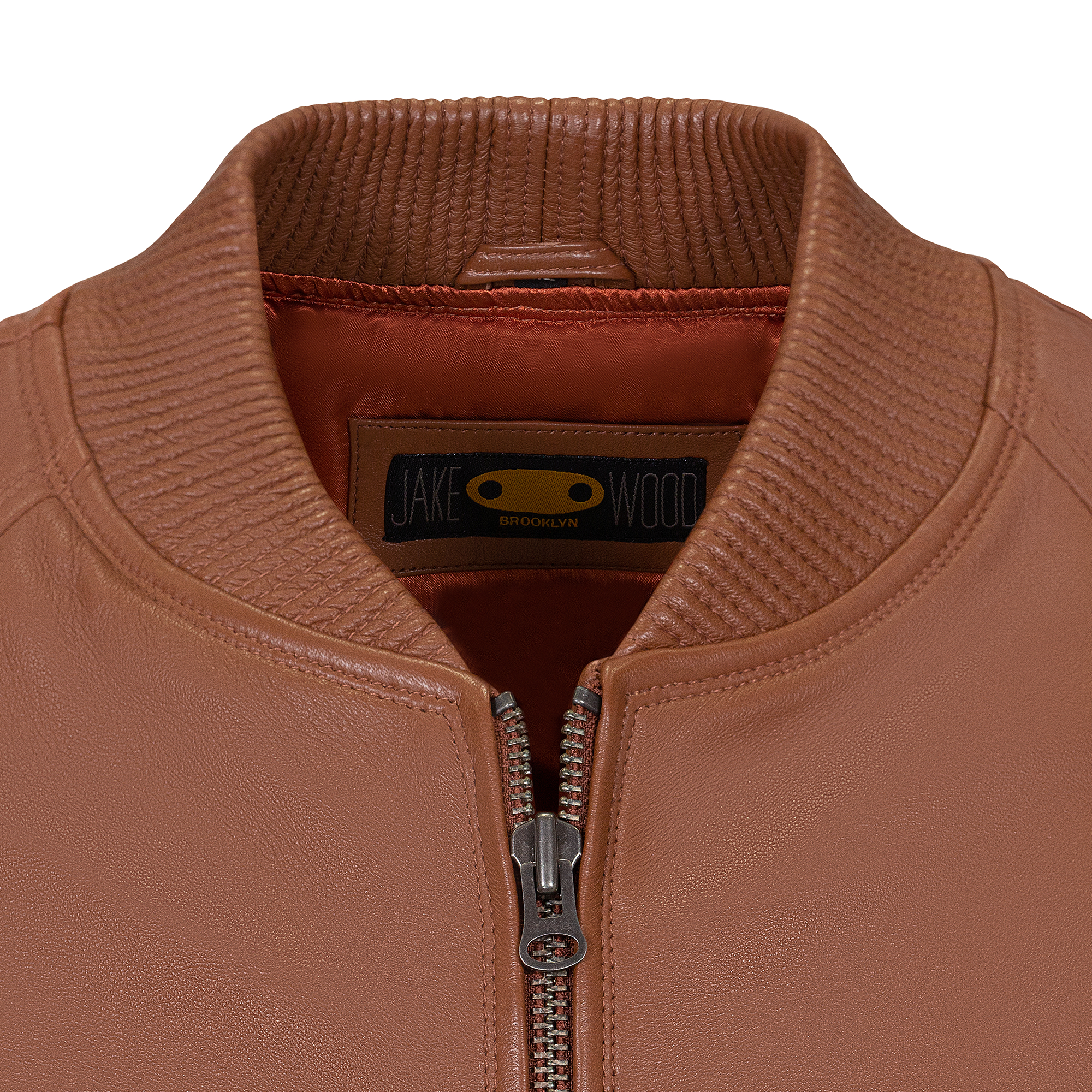 jackwood Genuine Lambskin Leather Baseball Varsity Jacket 1051 Brick