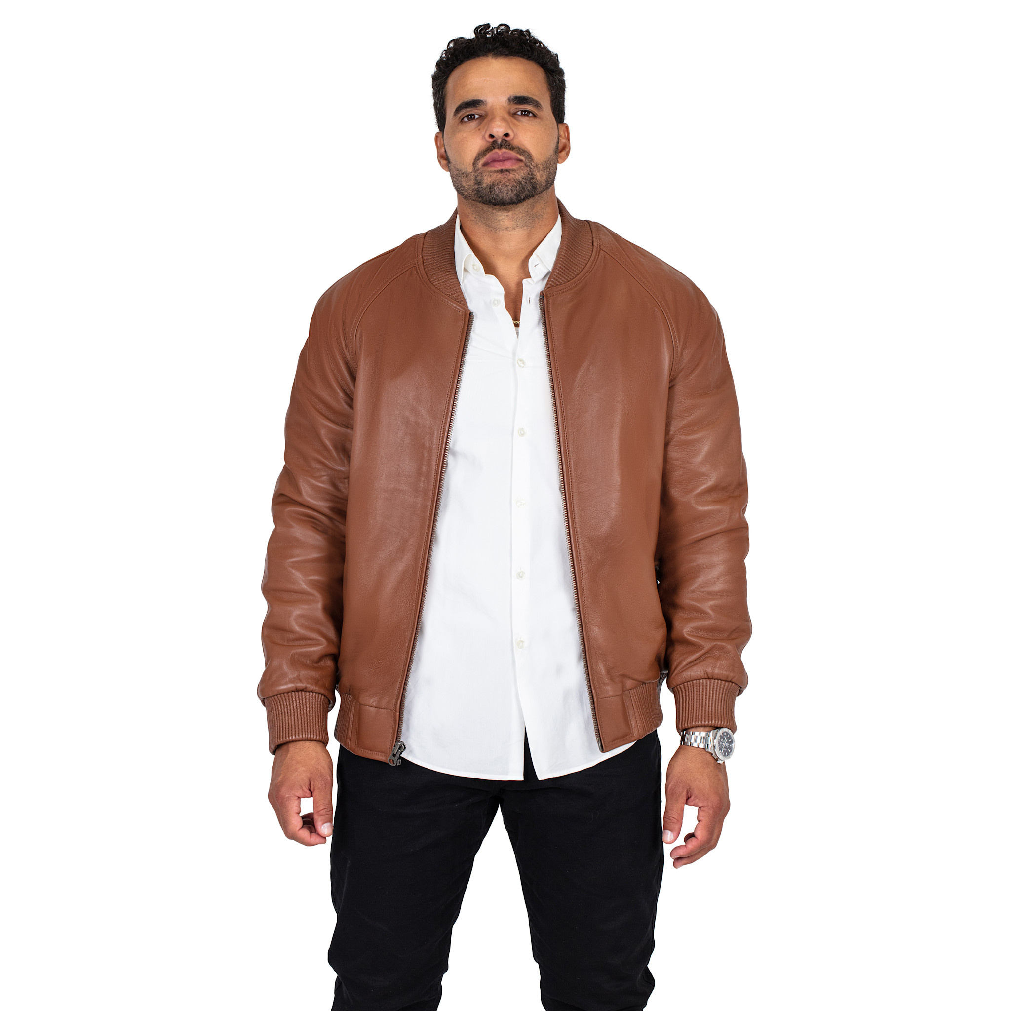 jackwood Genuine Lambskin Leather Baseball Varsity Jacket 1051 Brick