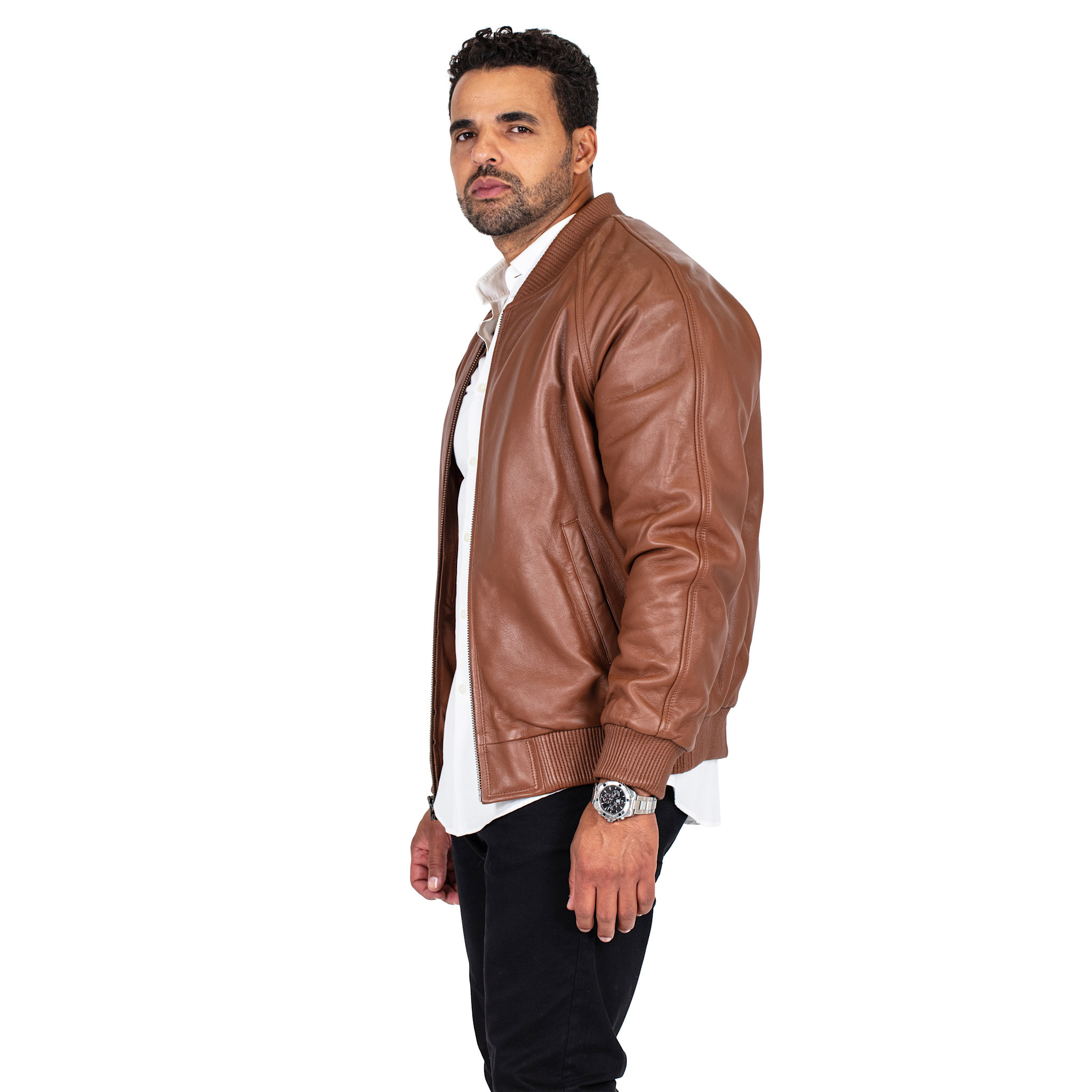 jackwood Genuine Lambskin Leather Baseball Varsity Jacket 1051 Brick