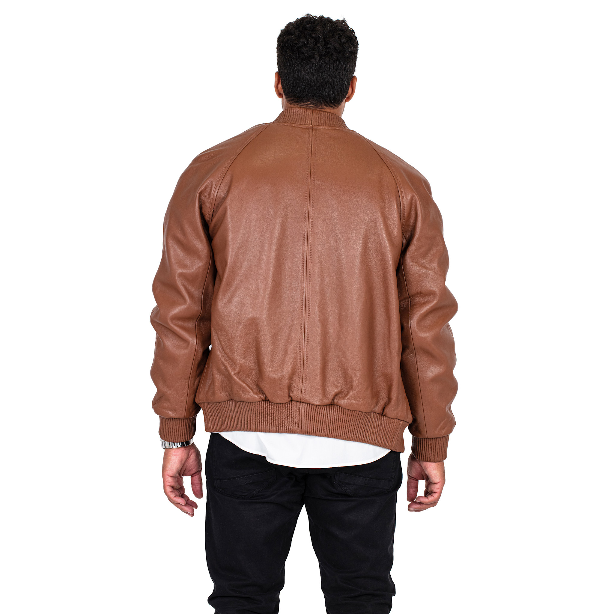 jackwood Genuine Lambskin Leather Baseball Varsity Jacket 1051 Brick
