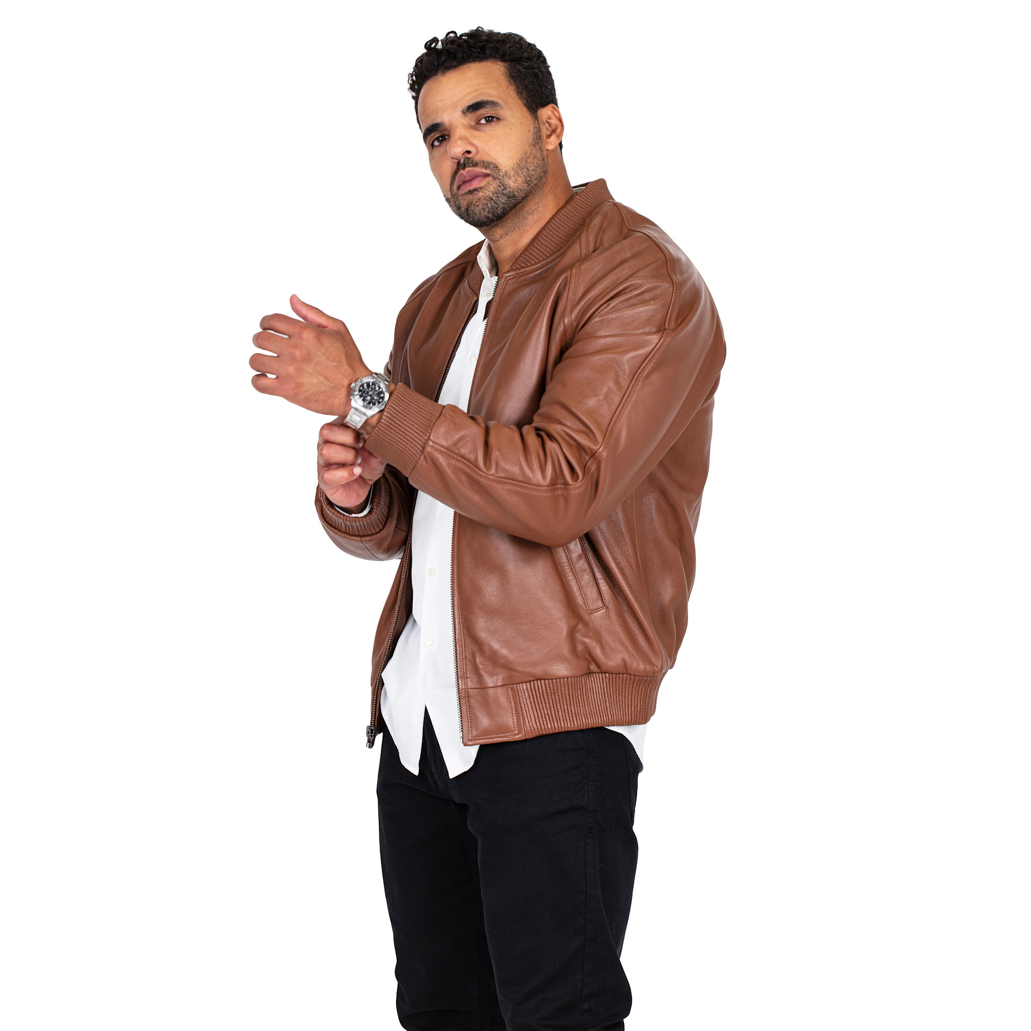 jackwood Genuine Lambskin Leather Baseball Varsity Jacket 1051 Brick