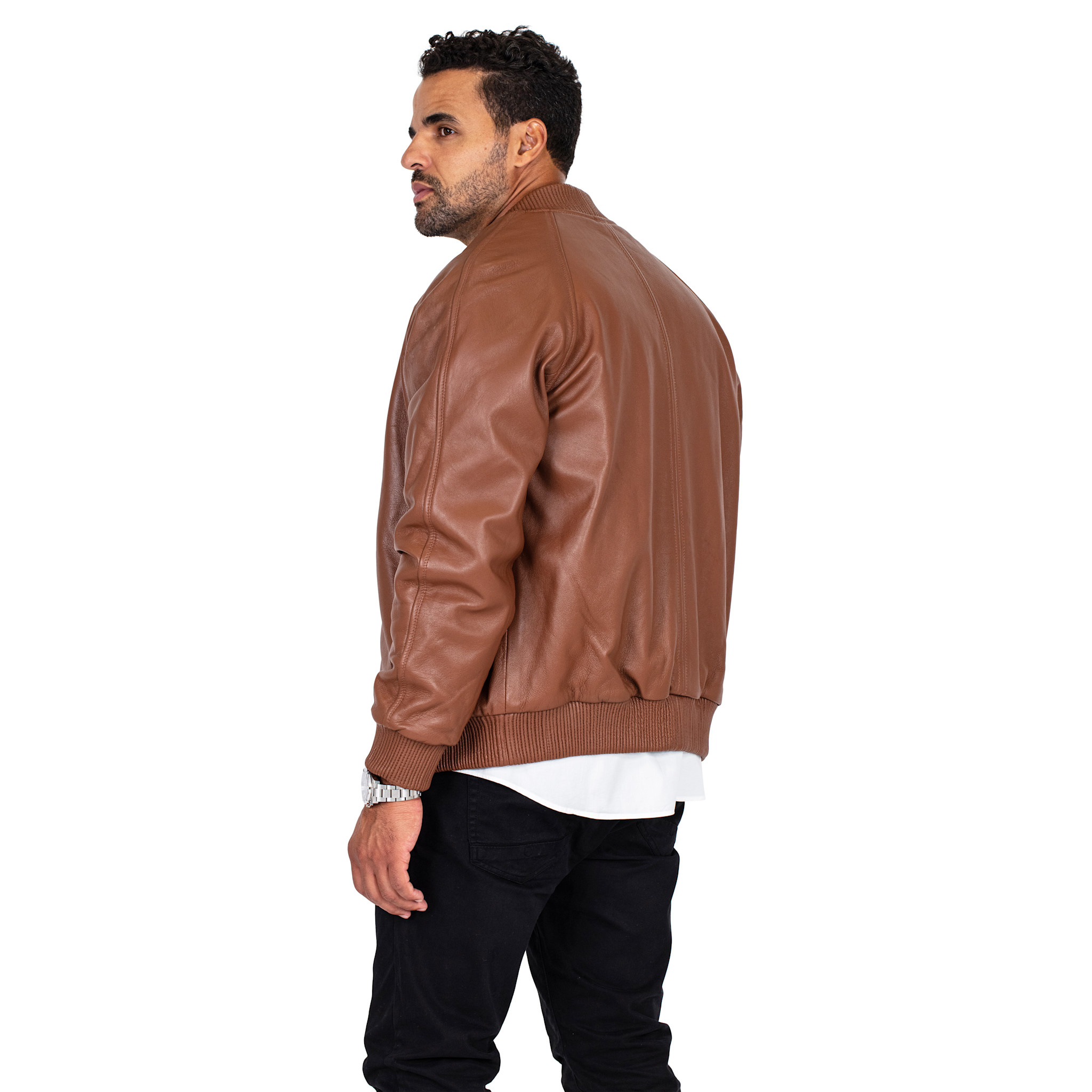 jackwood Genuine Lambskin Leather Baseball Varsity Jacket 1051 Brick