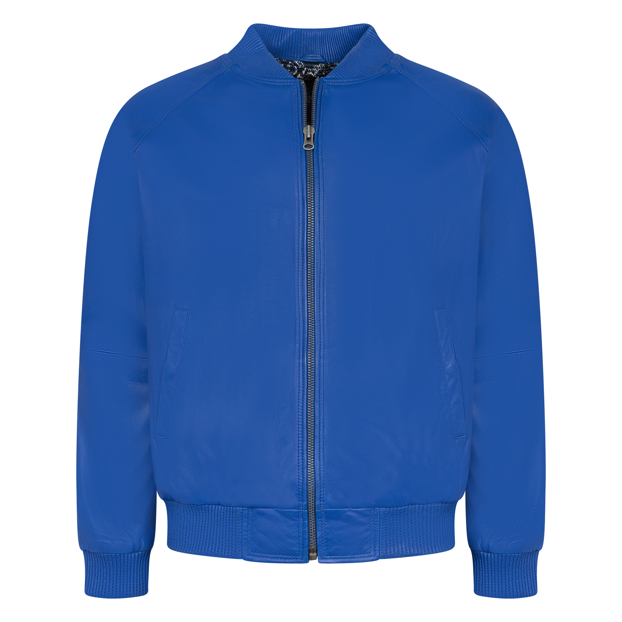 jackwood Genuine Lambskin Leather Baseball Varsity Jacket 1051 Blue