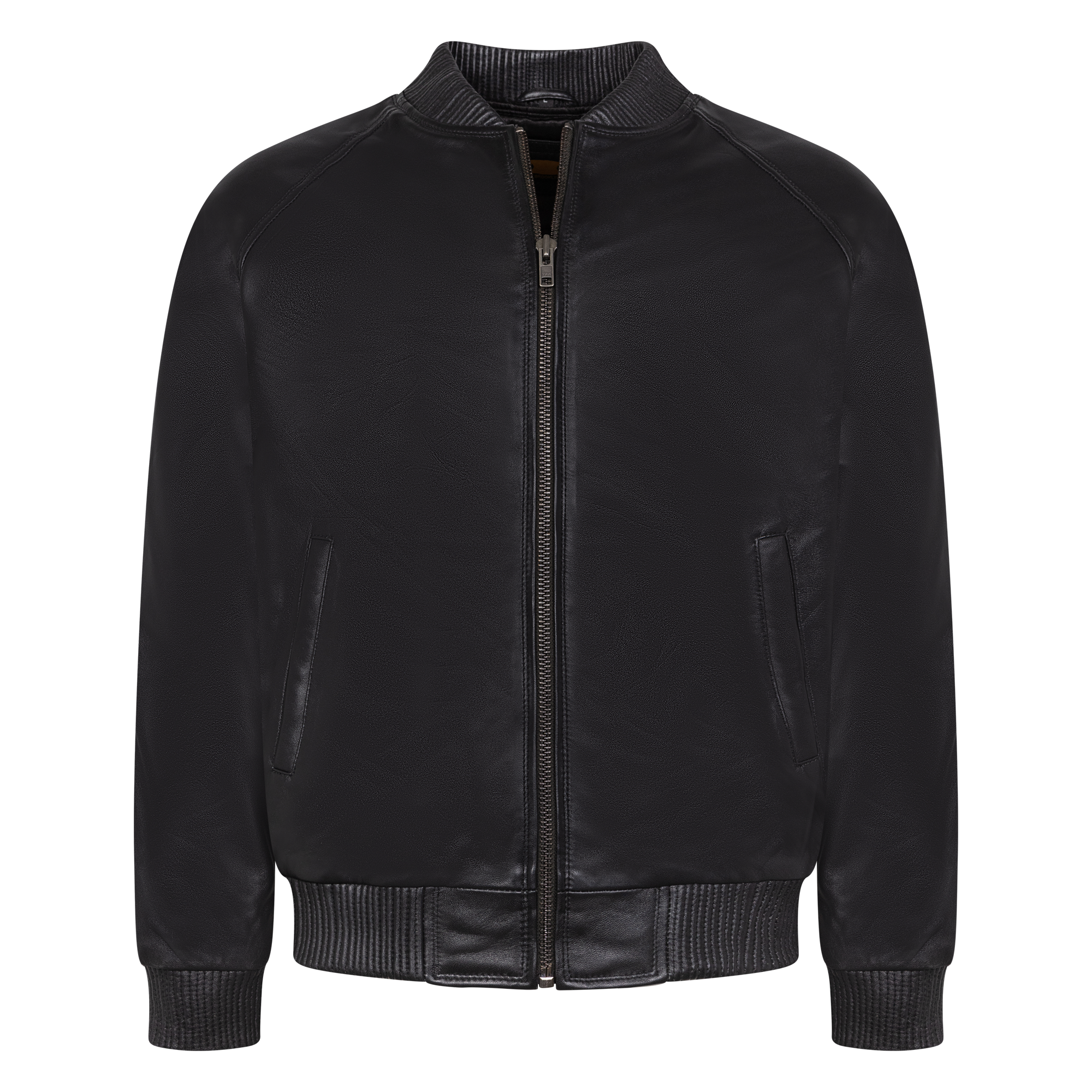 jackwood Genuine Lambskin Leather Baseball Varsity Jacket 1051 Black
