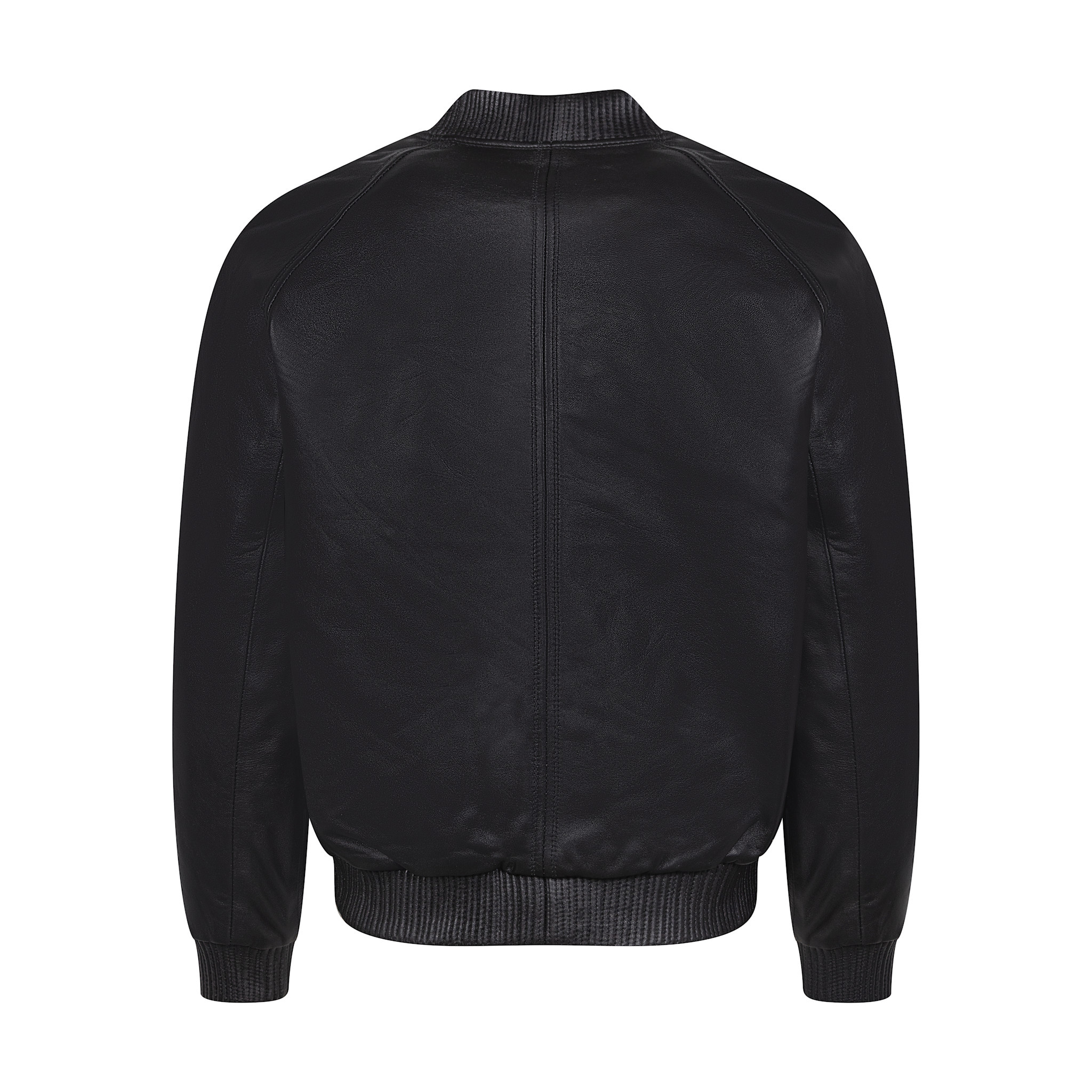 jackwood Genuine Lambskin Leather Baseball Varsity Jacket 1051 Black
