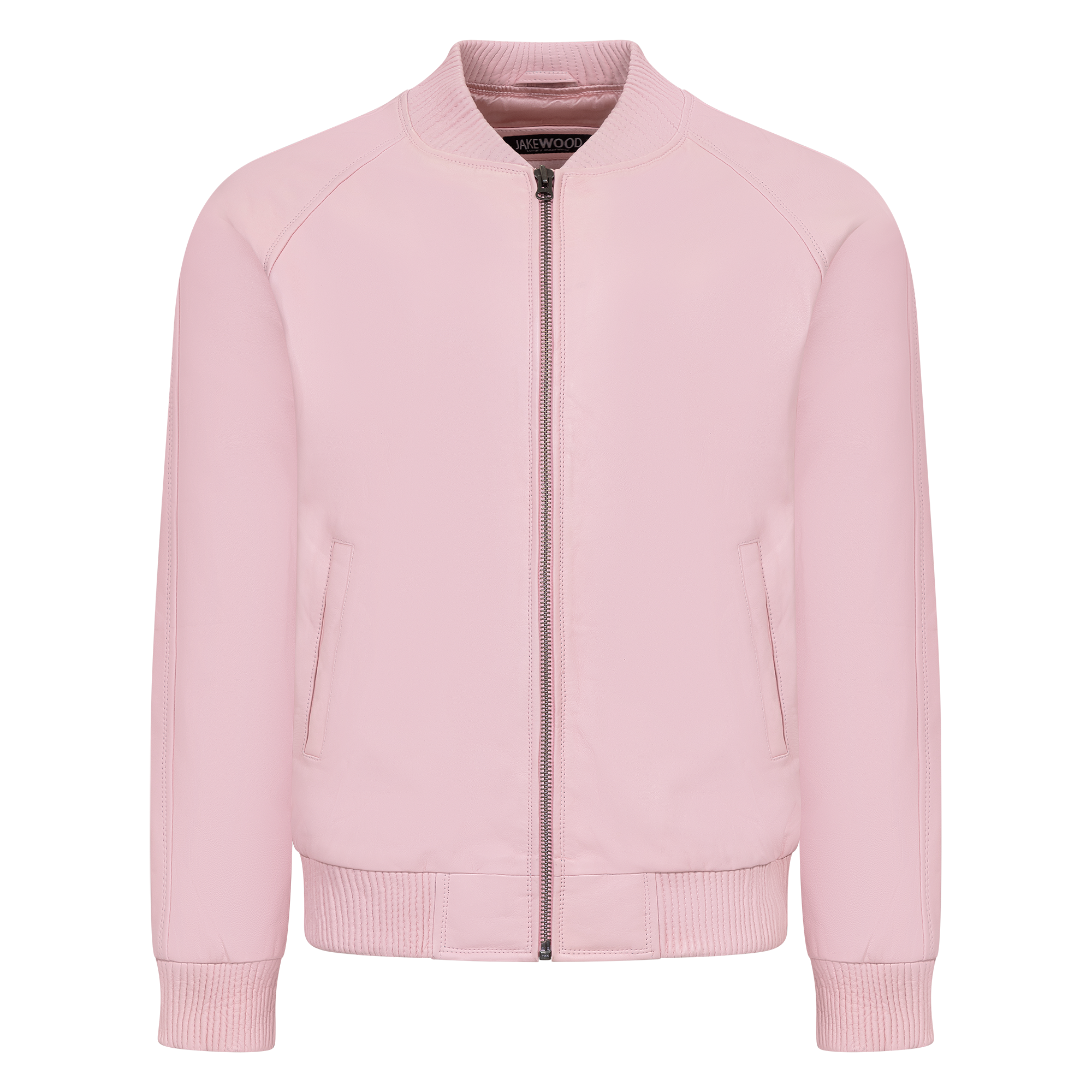 jackwood Genuine Lambskin Leather Baseball Varsity Jacket 1051 Baby Pink