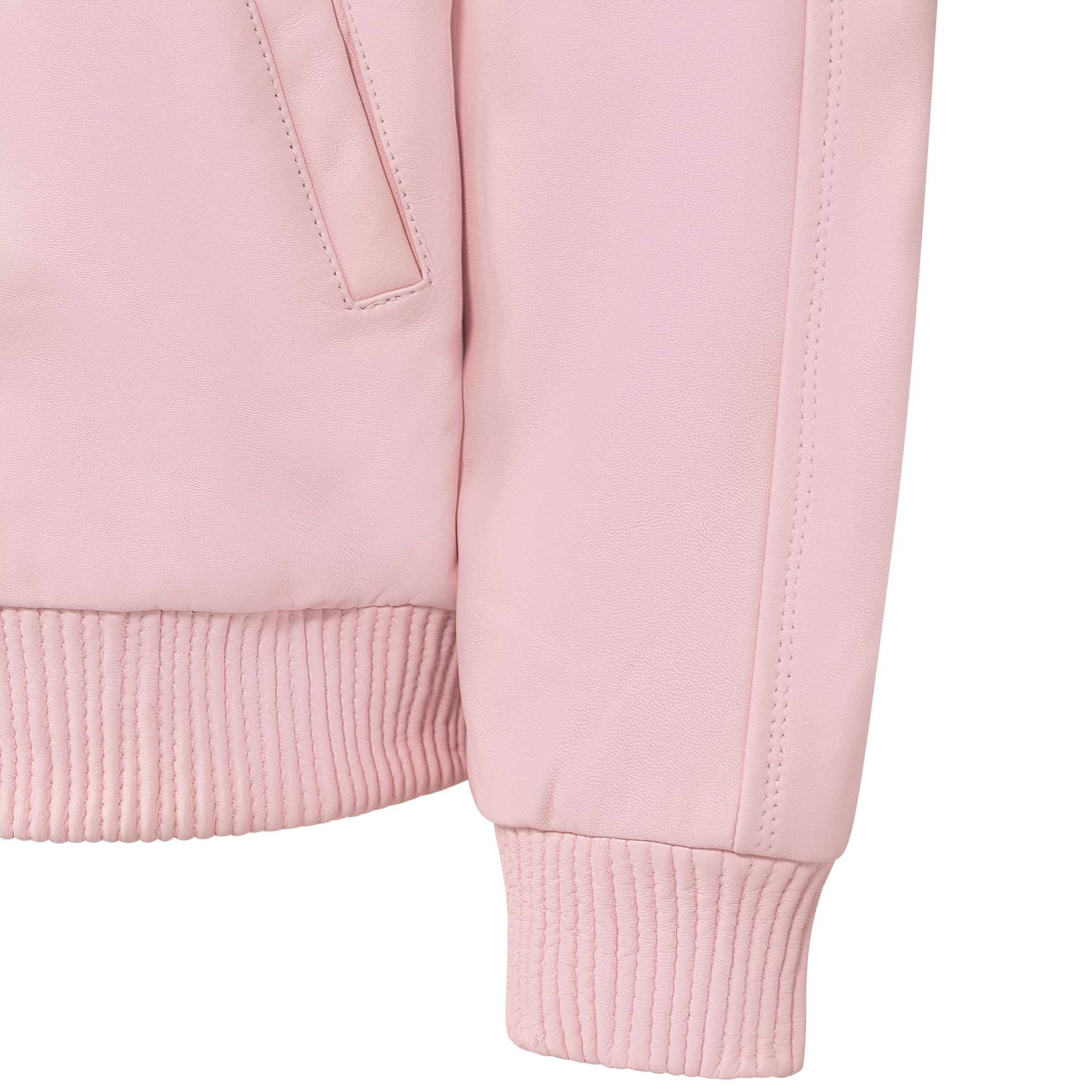 jackwood Genuine Lambskin Leather Baseball Varsity Jacket 1051 Baby Pink