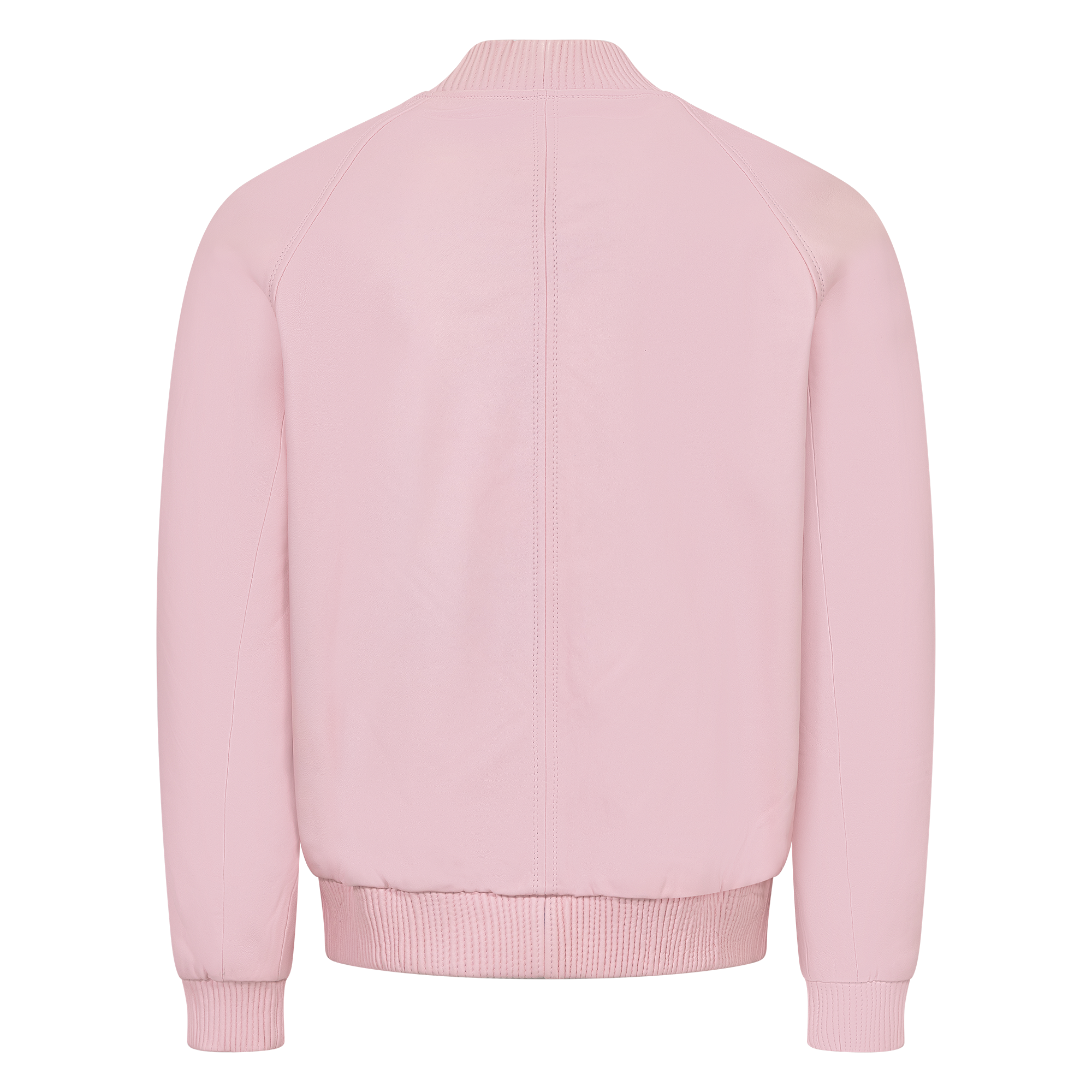 jackwood Genuine Lambskin Leather Baseball Varsity Jacket 1051 Baby Pink
