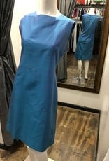 60's blue dress w sequined cape