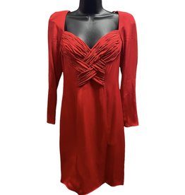 80s red silk dress sz 6