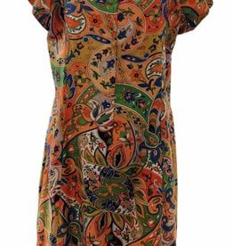 60s Paisley peach and pink dress