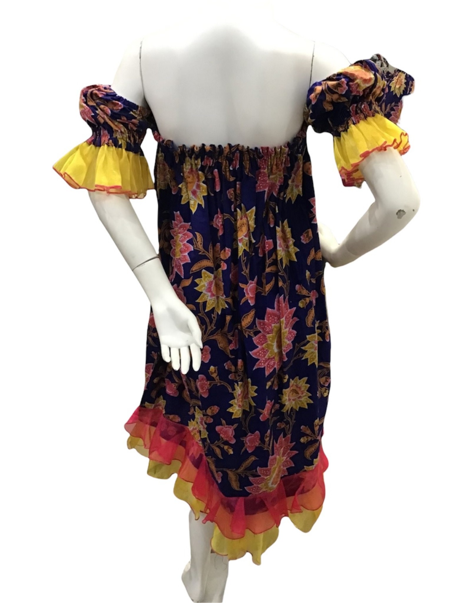 90's floral babydoll with sheer ruffles