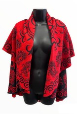 Pashmina 80s red/blk reversible shawl-jacket