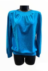 Sears 70s turquoise velour sweatshirt sz S