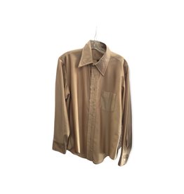 70s gold button-up shirt w/ front pocket sz 16/34