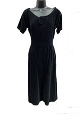 Chaiken 80s black velveteen dress