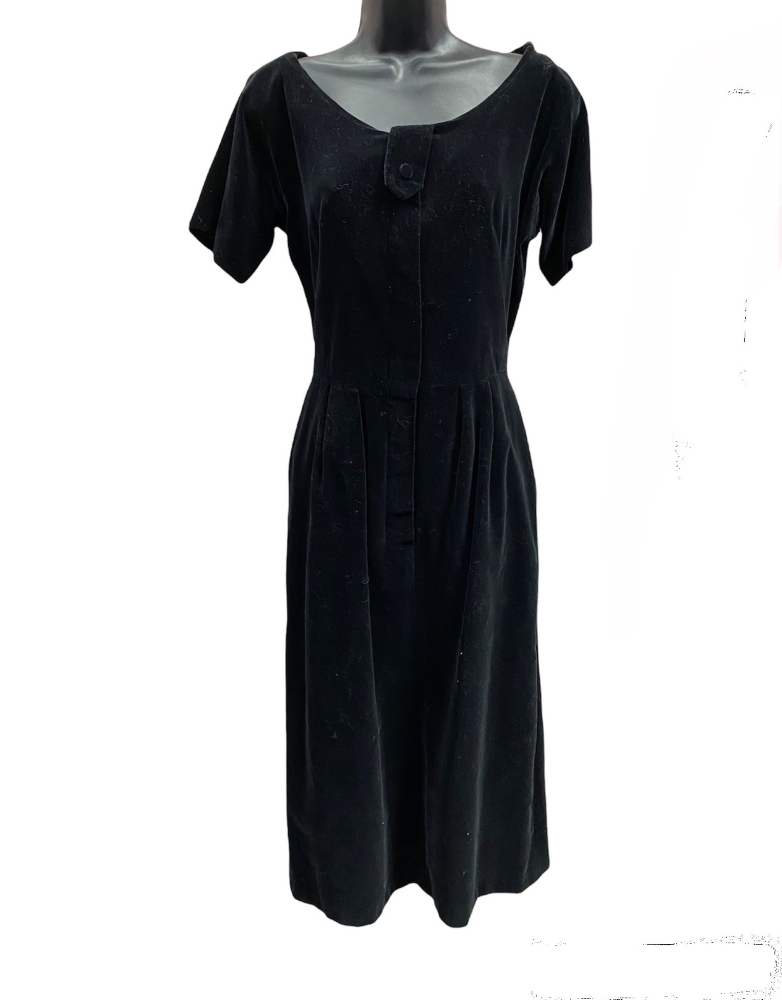 Chaiken 80s black velveteen dress