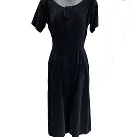 Chaiken 80s black velveteen dress