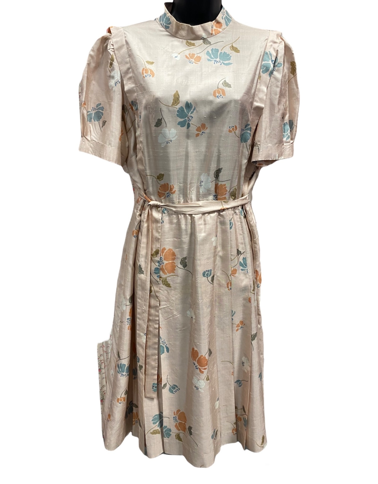 60s handmade silk floral dress
