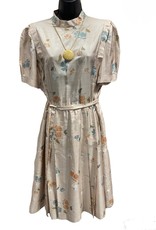 60s handmade silk floral dress