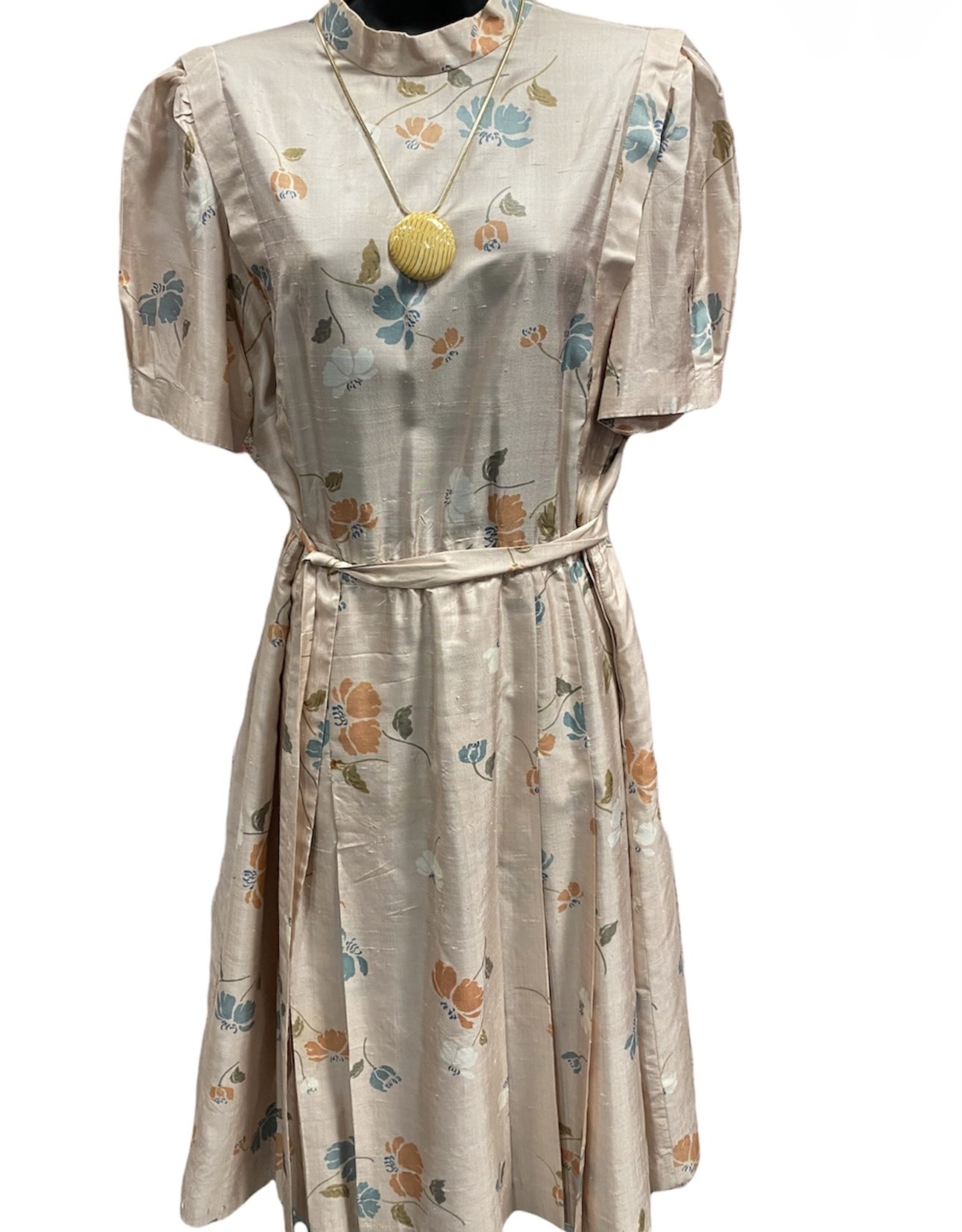 60s handmade silk floral dress