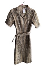 newportnews Leather snake print button dress