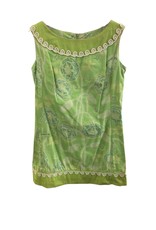 60s green floral mini dress