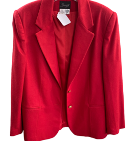 Radcliff 80s Red Wool suit jacket goldtone 2 button front