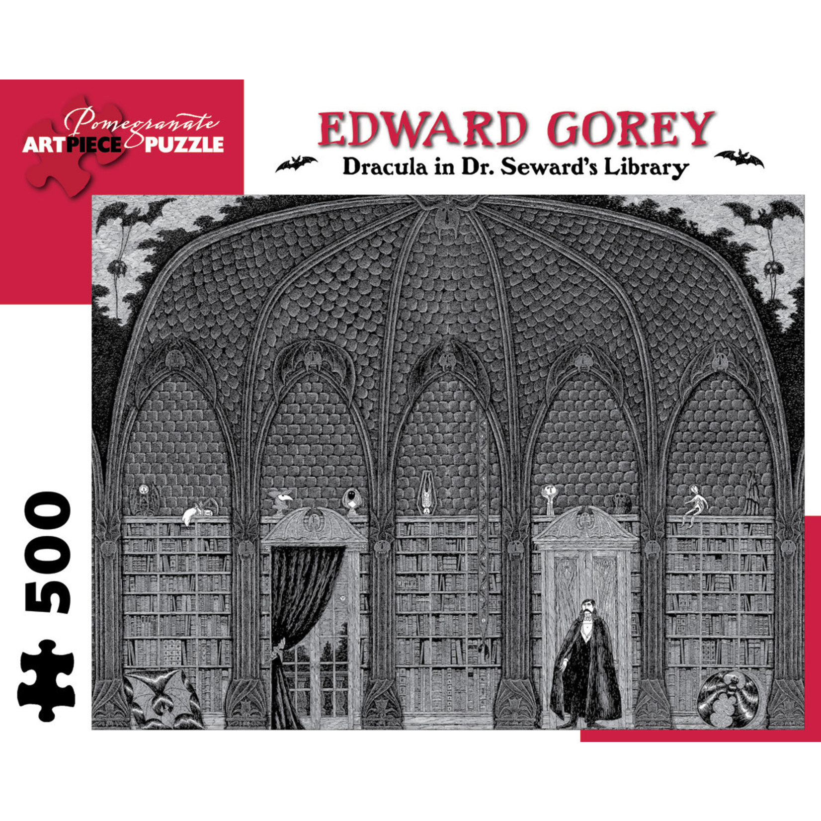 Pomegranate Puzzles Dracula in Dr. Seward's Library, Edward Gorey 500pc