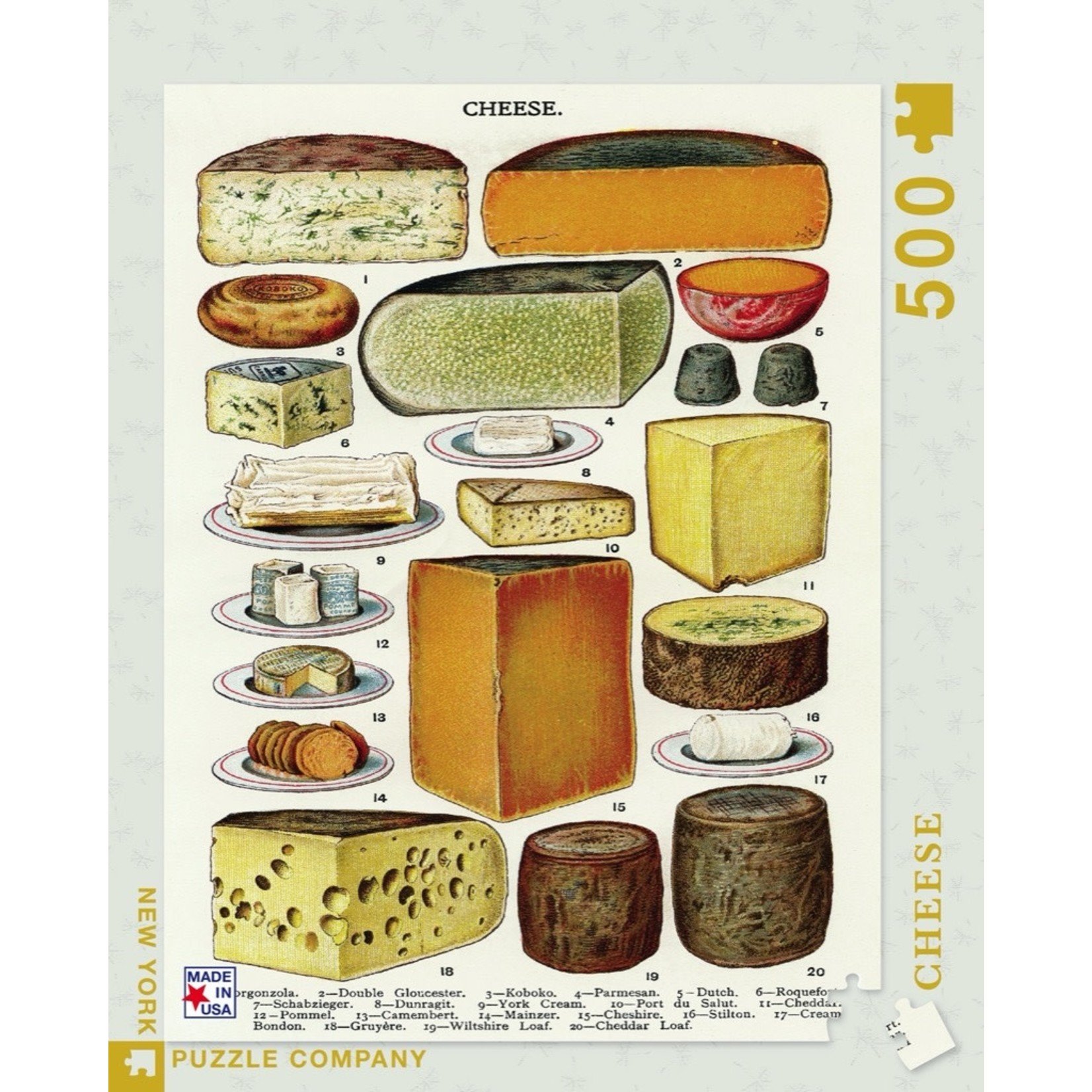 New York Puzzle Co Vintage: Cheese 500pc