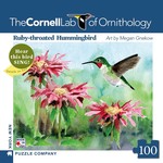 New York Puzzle Co Cornell Lab: Ruby-throated Hummingbird Mini 100pc