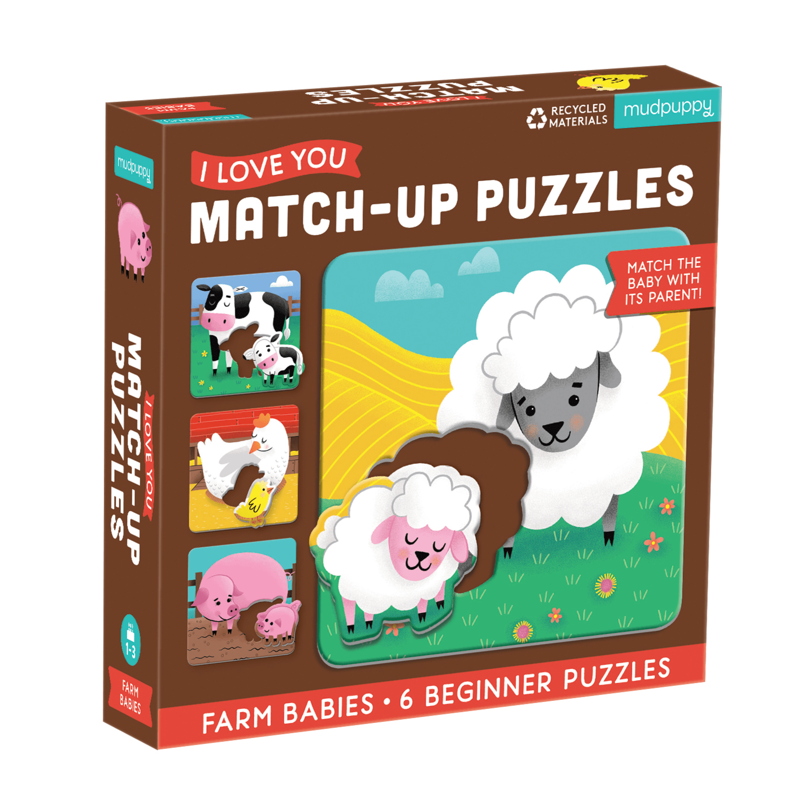 Mudpuppy Match Up: Farm Babies 4x 2pc