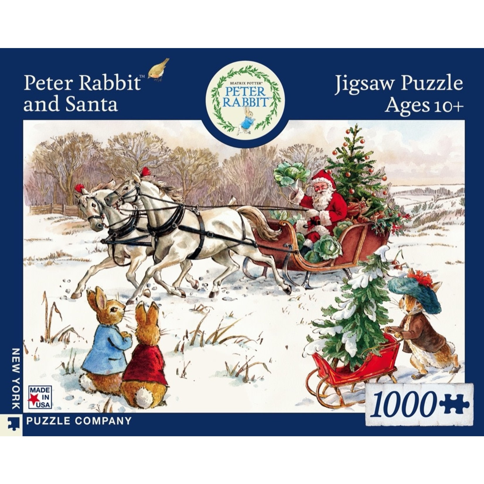New York Puzzle Co Peter Rabbit and Santa 1000pc