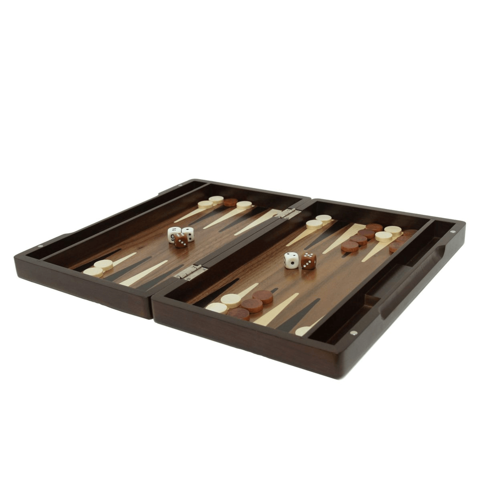 Wood Expressions BACKGAMMON: Walnut / Wood Inlay (12")