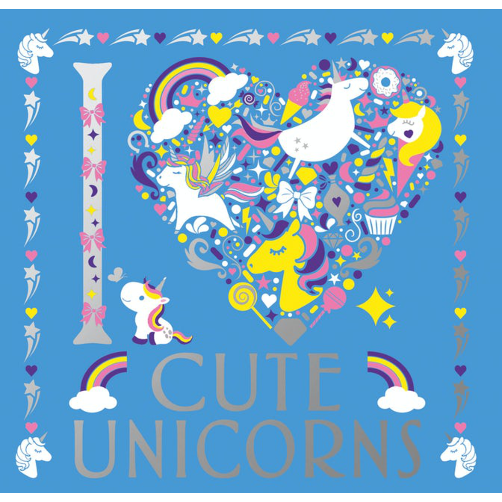 Coloring Book: I Heart Cute Unicorns