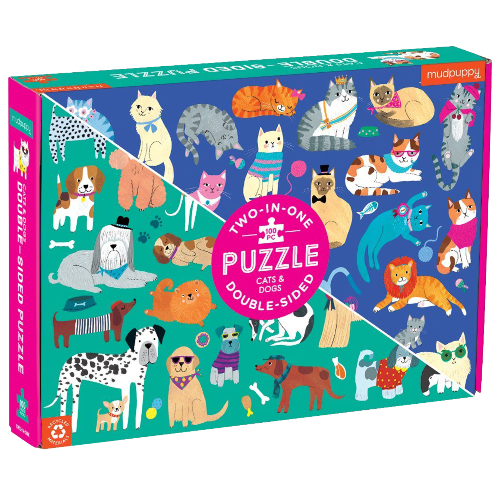 Mudpuppy Double-Sided: Cats & Dogs 100pc