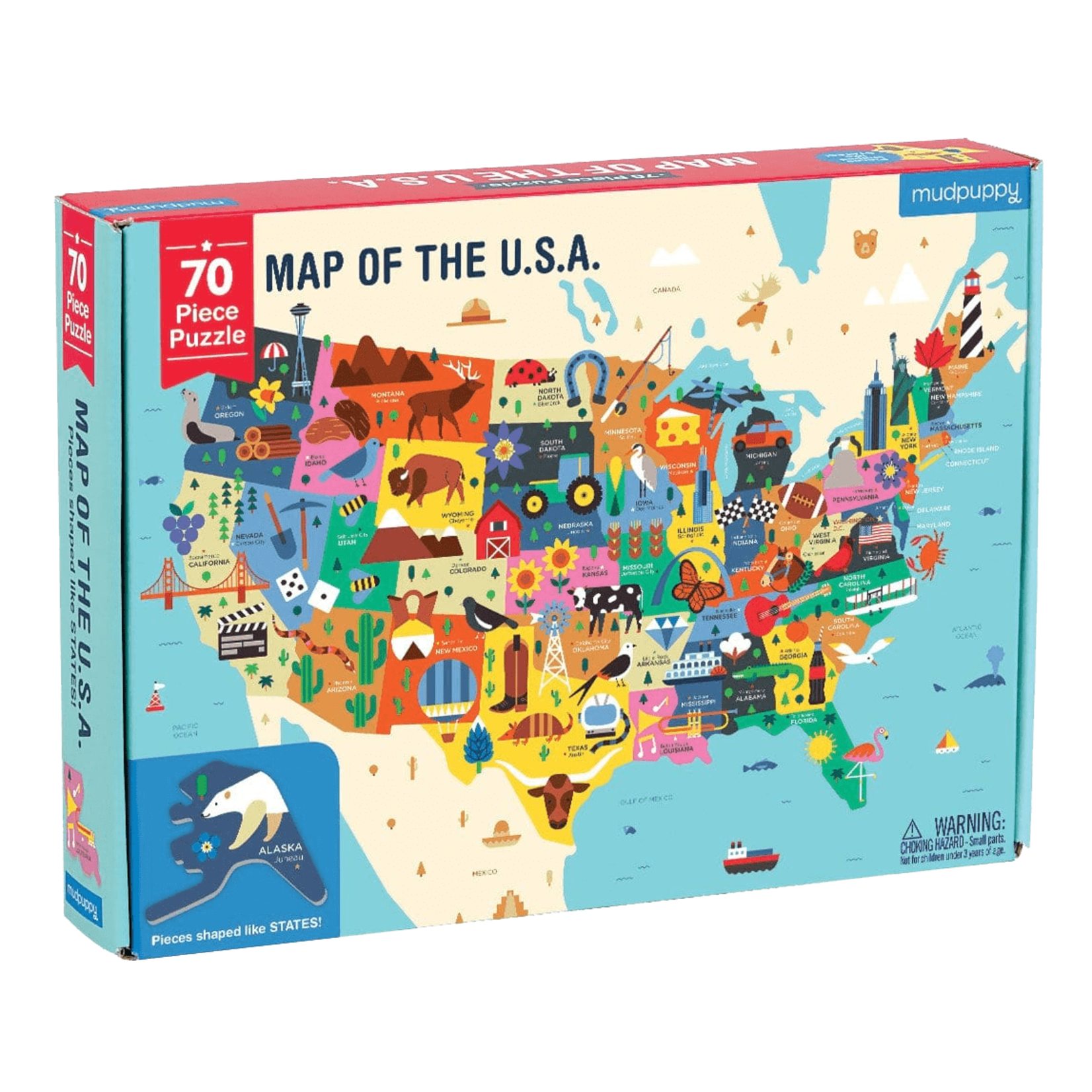 Mudpuppy Map of the USA 70pc