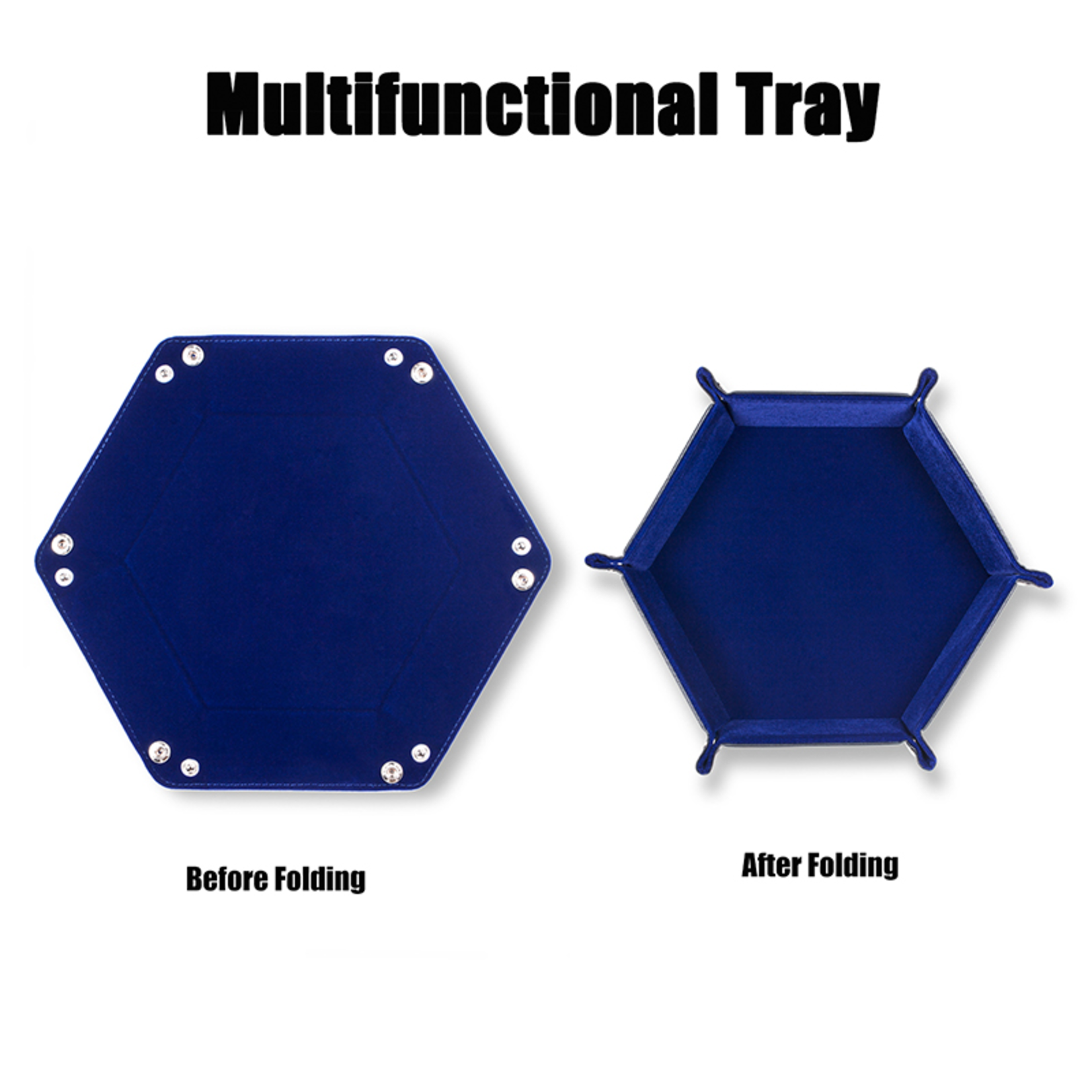 Dice Habit Dice Tray: Folding Snaps Hexagon - Blue