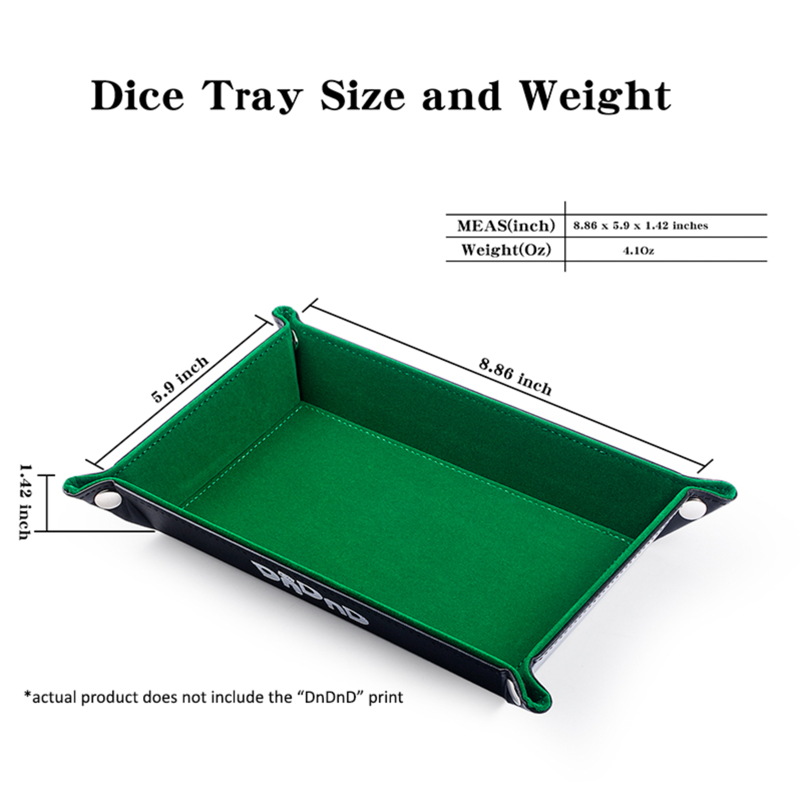 Dice Habit Dice Tray: Folding Snaps Rectangle - Green