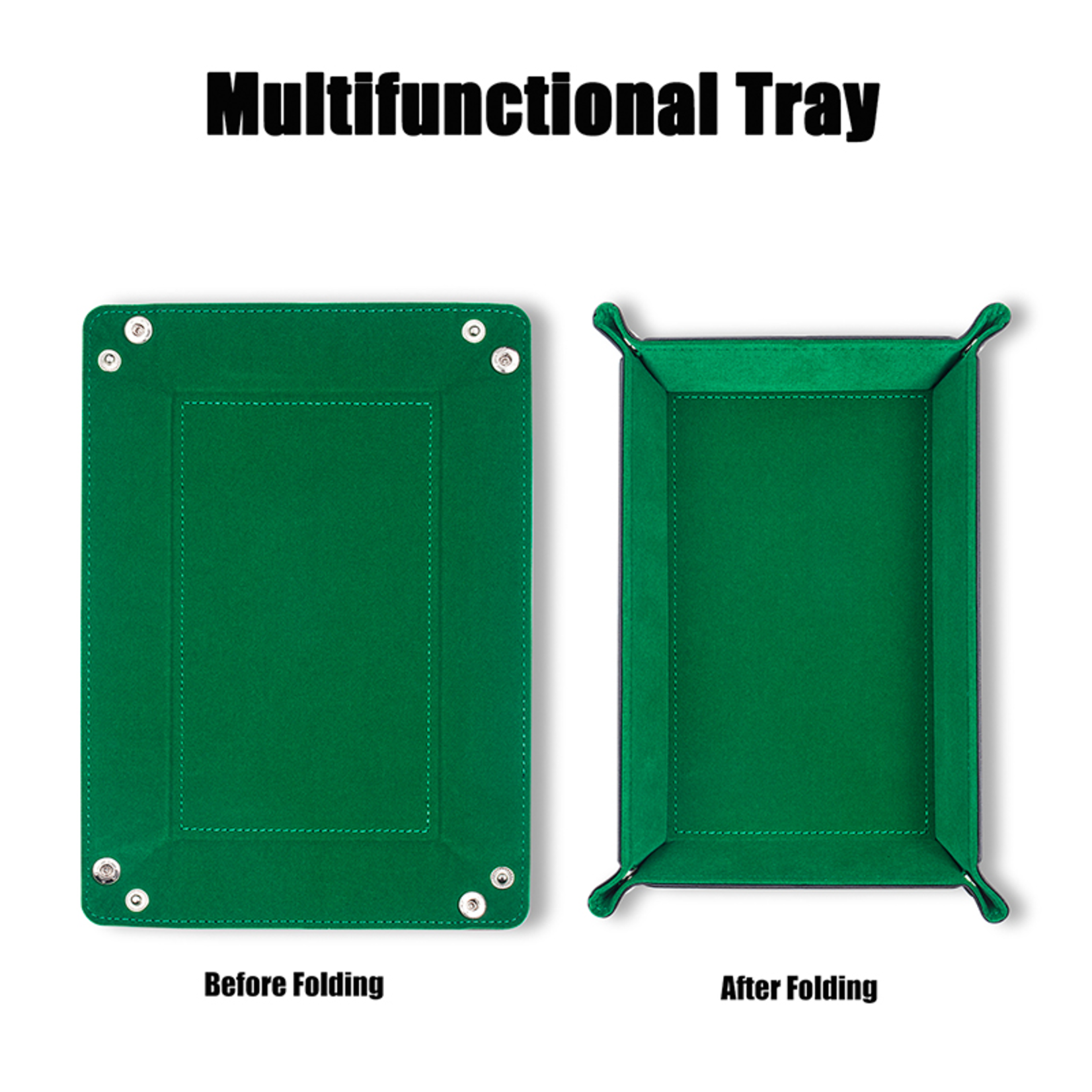 Dice Habit Dice Tray: Folding Snaps Rectangle - Green