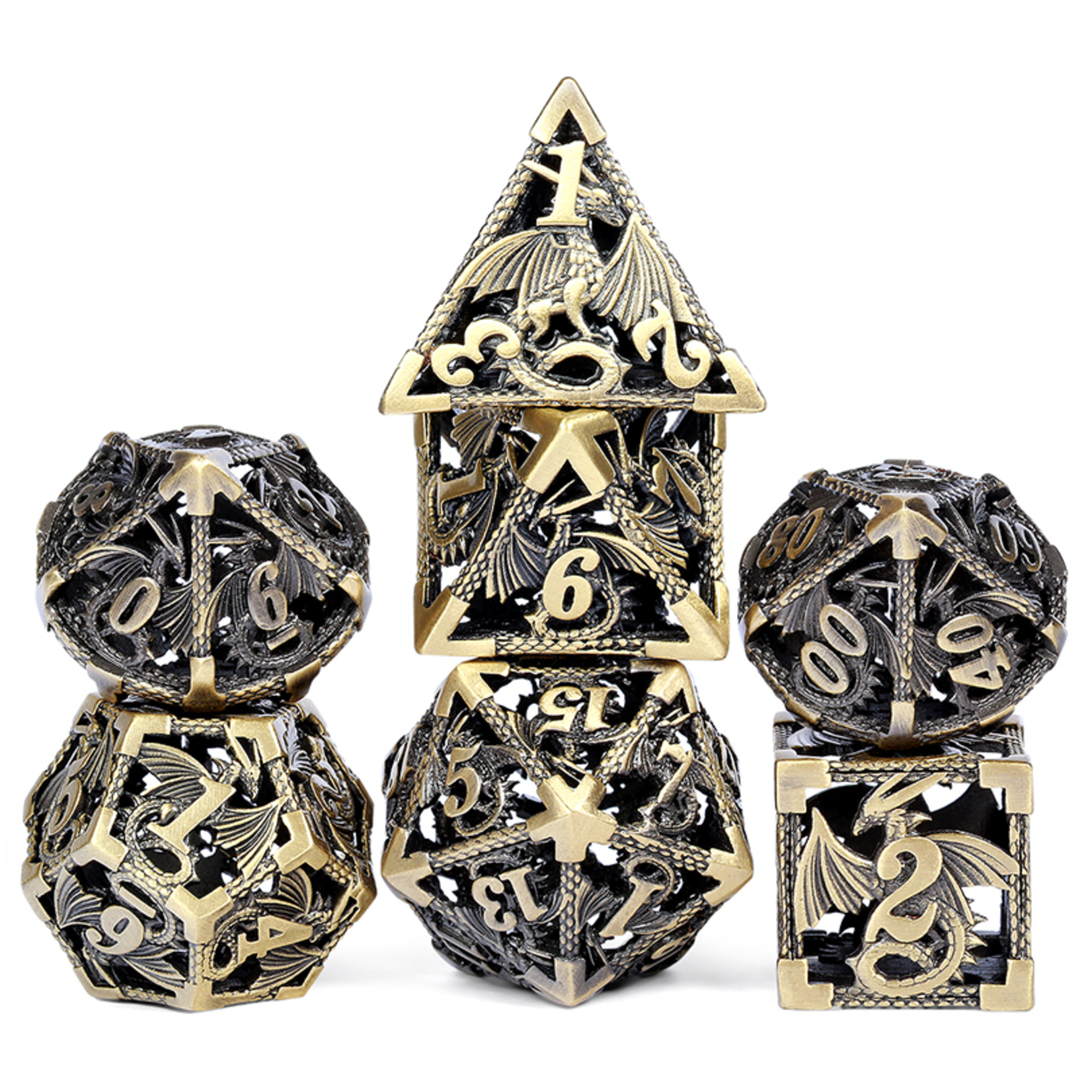 Dice Habit Dice: 7pc Hollow Dragon Bronze