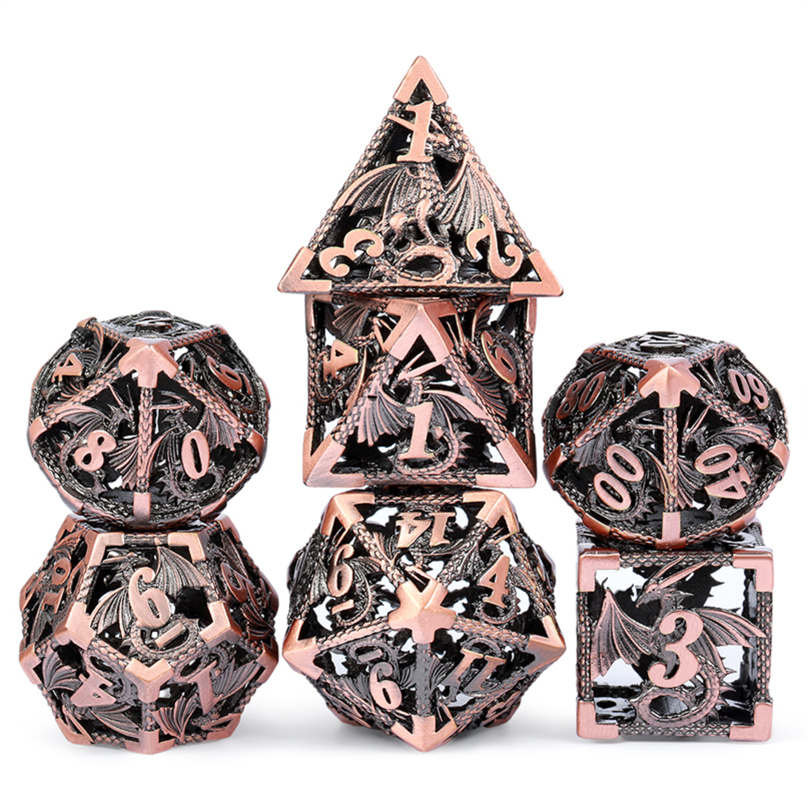 Dice Habit Dice: 7pc Hollow Dragon Copper
