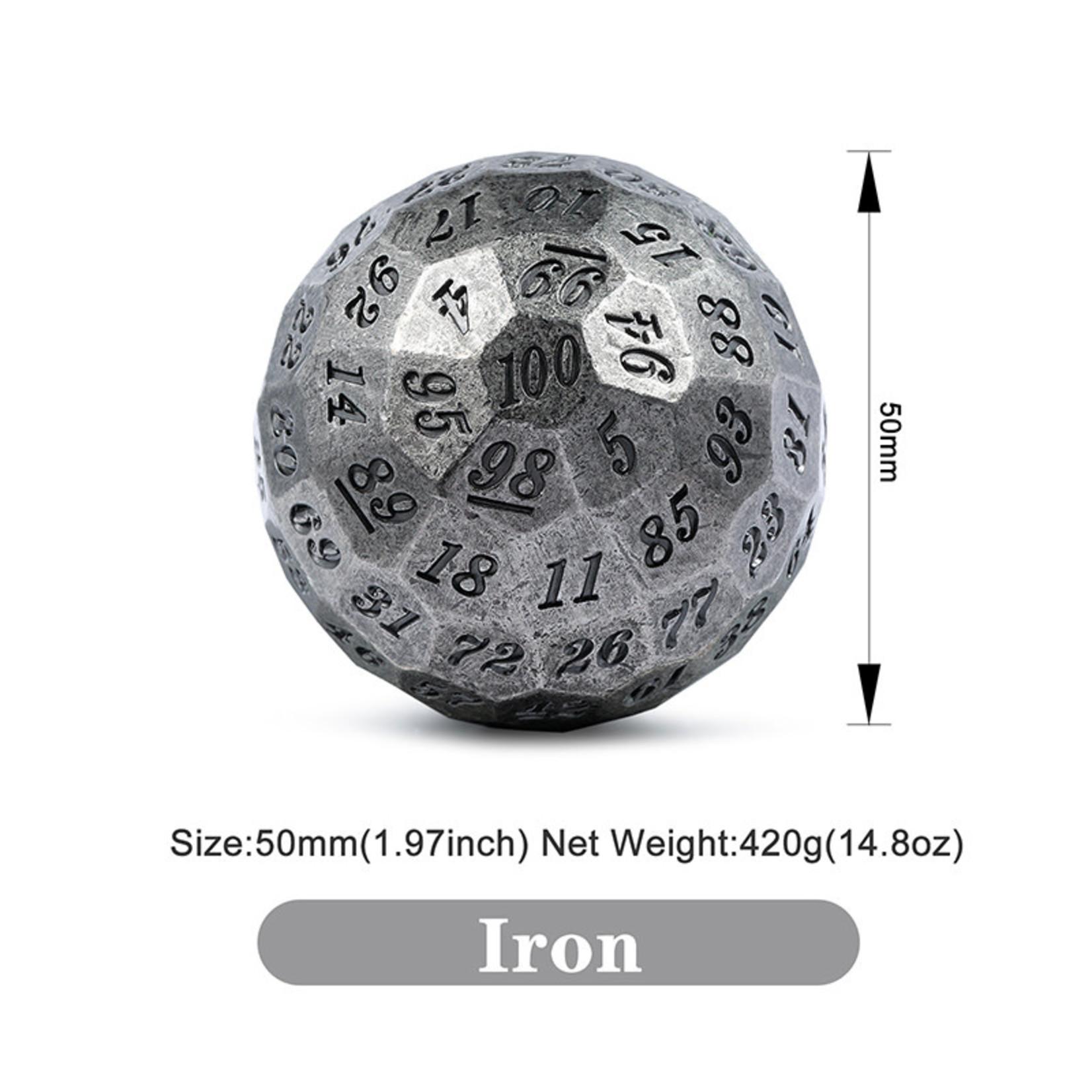 Dice Habit Dice: D100 Metal Iron