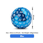 Dice Habit Dice: D100 Metal Metallic Blue
