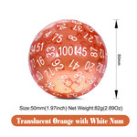 Dice Habit Dice: D100 Resin Translucent Orange