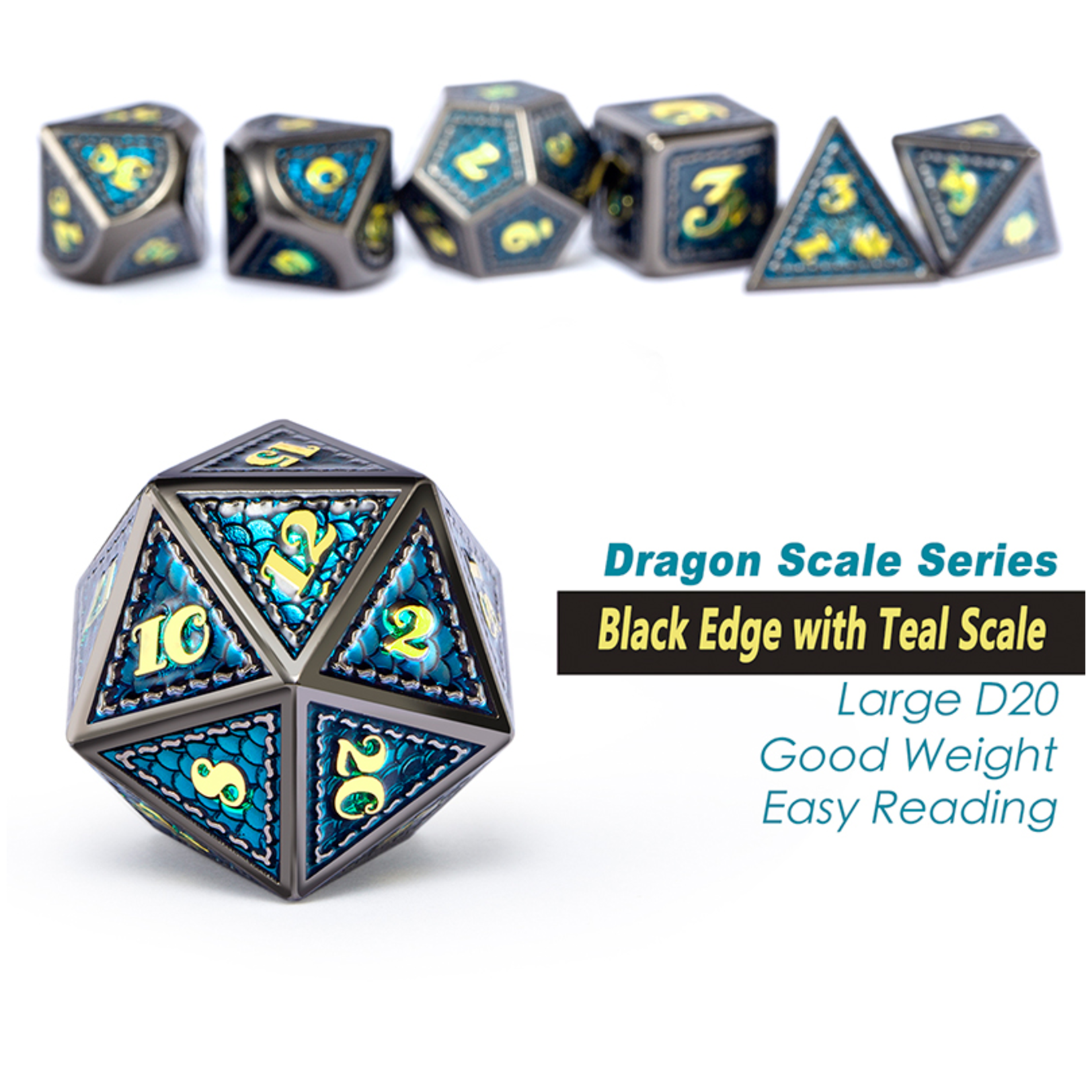 Dice Habit Dice: 7pc Metal & Enamel Atlantis