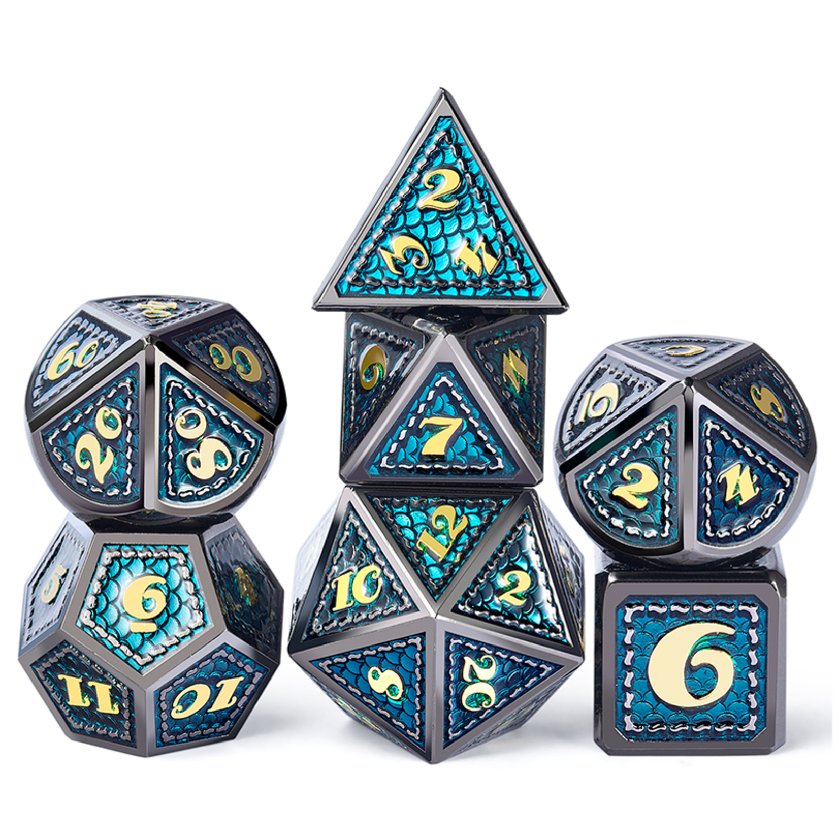 Dice Habit Dice: 7pc Metal & Enamel Atlantis